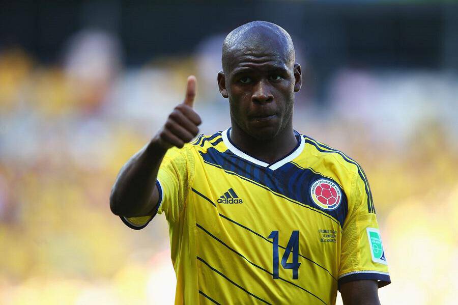 BELO HORIZONTE, BRAZIL - JUNE 14: Victor Ibarbo of Colombia reacts during the 2014 FIFA World Cup Brazil Group C match between Colombia and Greece at Estadio Mineirao on June 14, 2014 in Belo Horizonte, Brazil. (Photo by Alex Grimm - FIFA/FIFA via Getty Images)