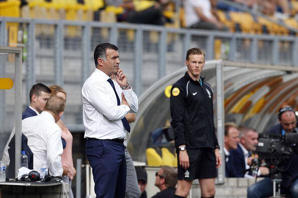 Coach Yannis Anastasiou of Roda JC during the Dutch Eredivisie match between Roda JC Kerkrade and Heracles Almelo at the Parkstad Limburg stadium on august 7, 2016 in Kerkrade, the Netherlands(Photo by VI Images via Getty Images)
